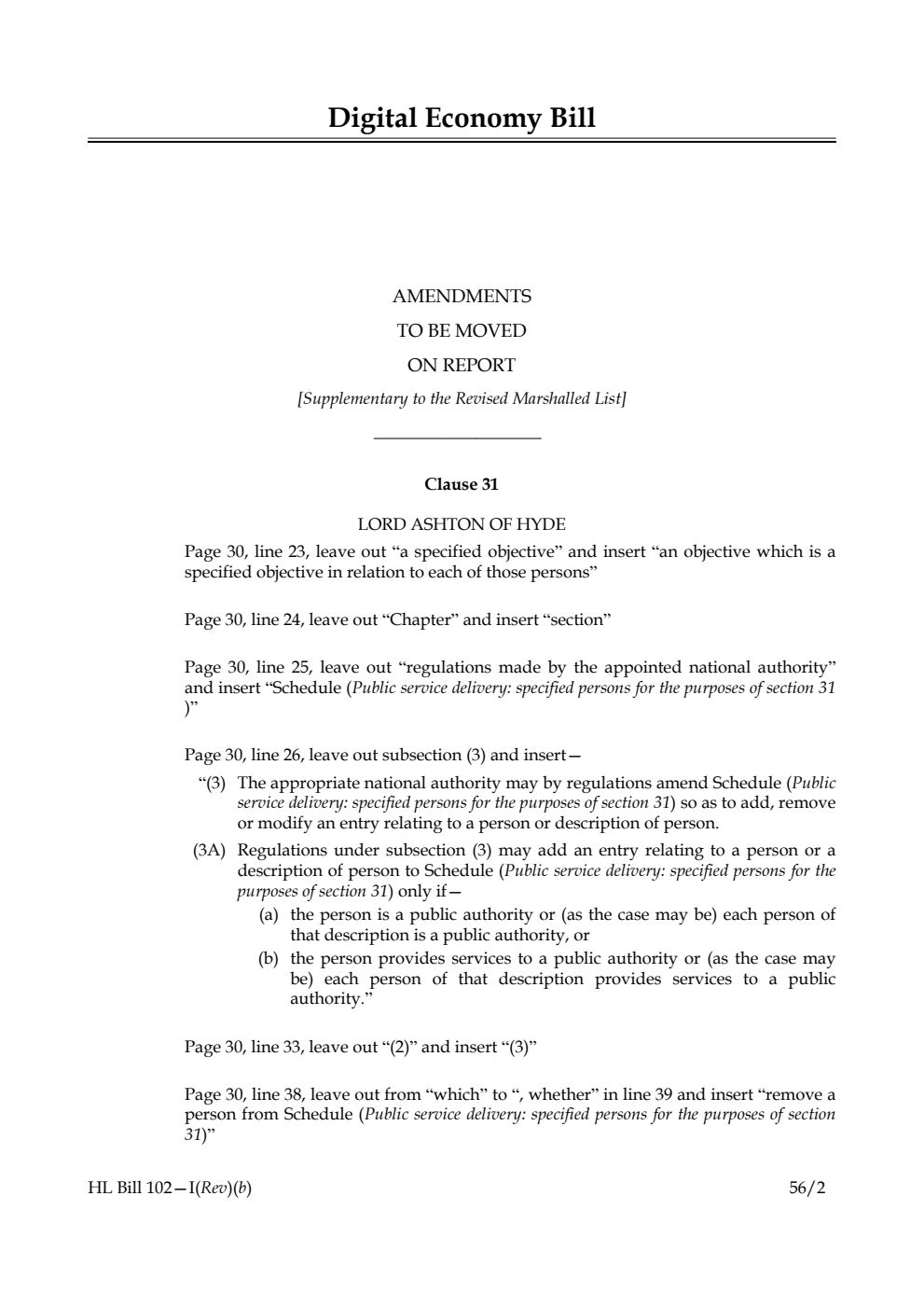 Digital Economy Bill Lords Amendments