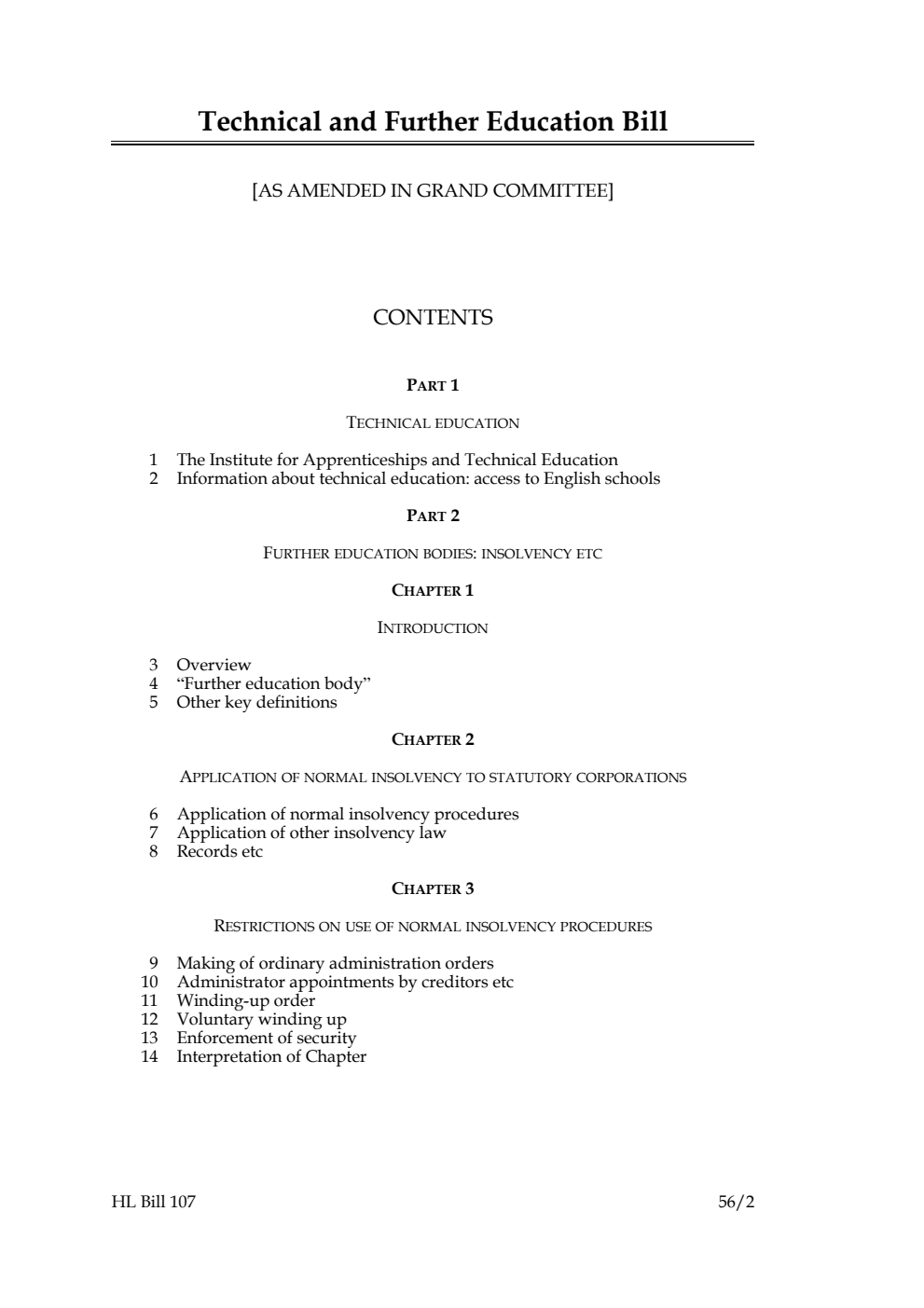 Technical and Further Education Bill