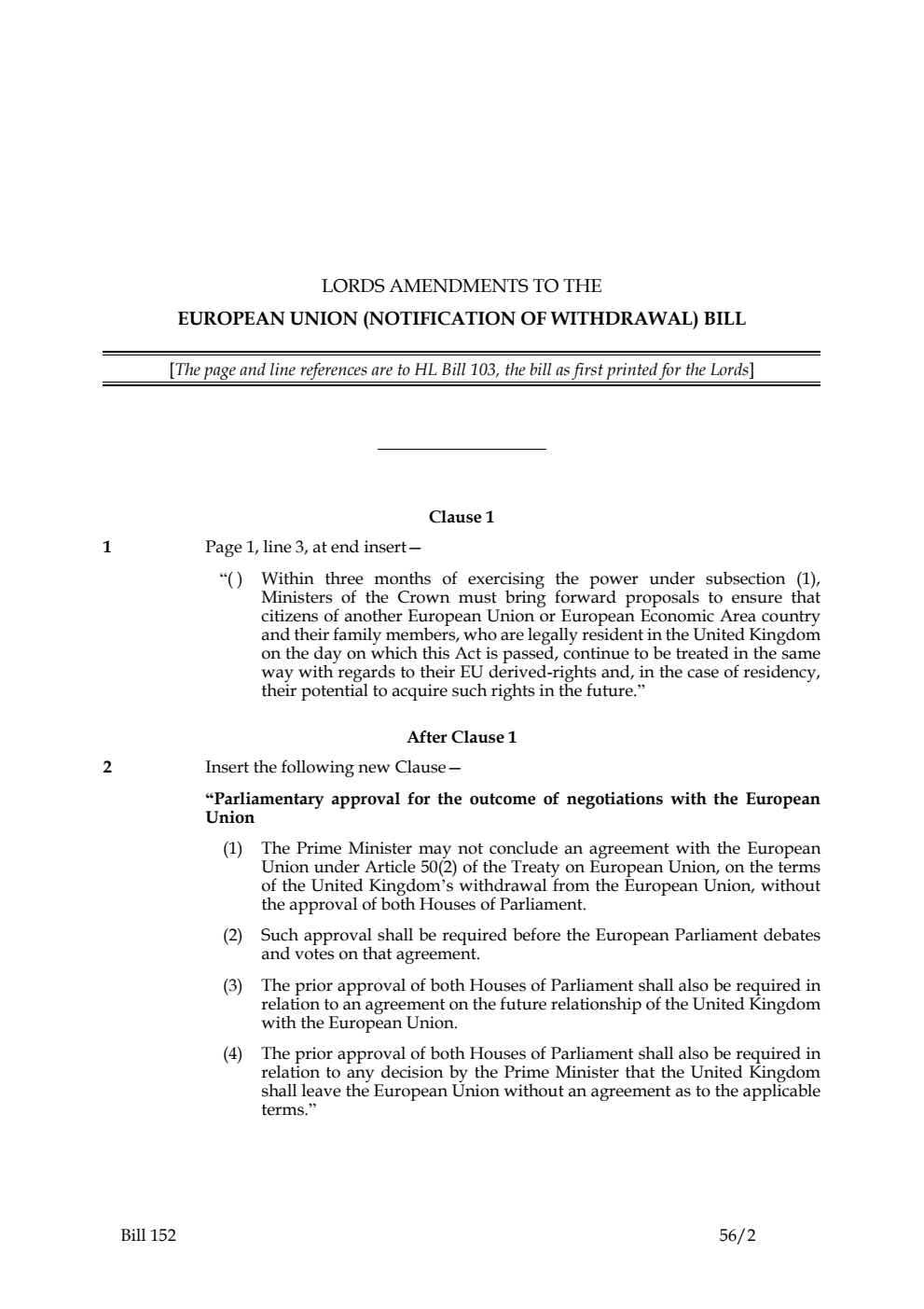 European Union (Notification Of Withdrawal) Bill