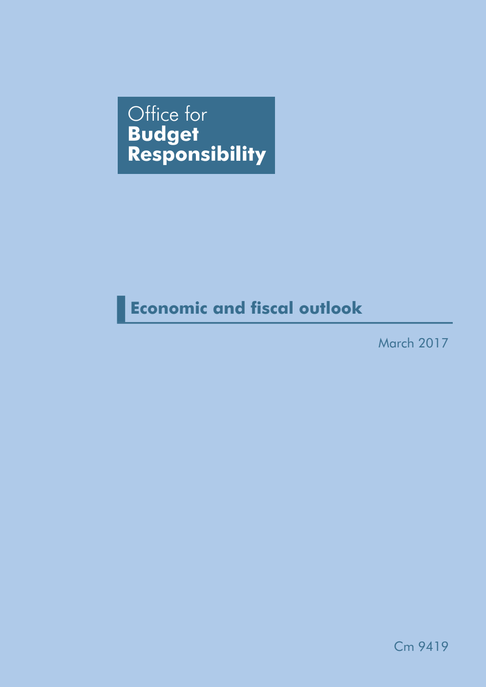 Office for Budget Responsibility: Economic and fiscal outlook: March 2017