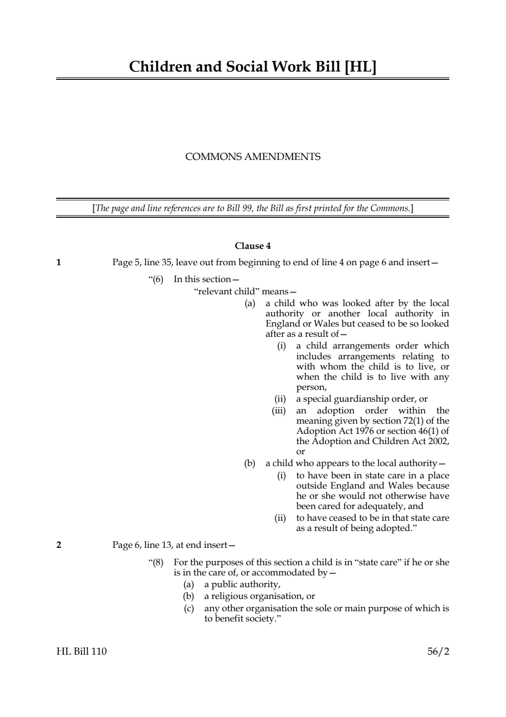 Children and Social Work Bill