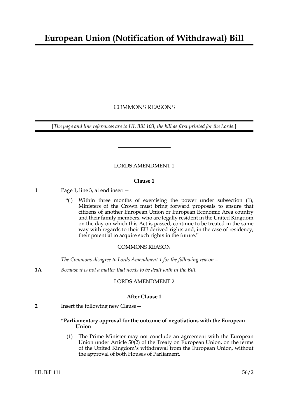 European Union (Notification of Withdrawal) Bill
