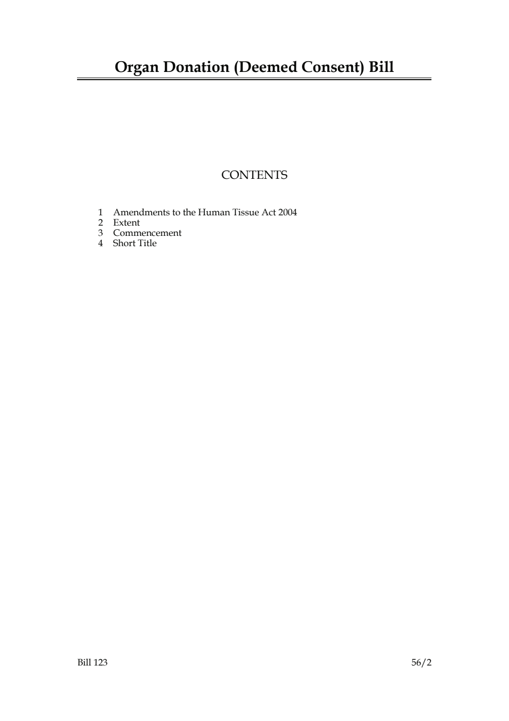 Organ Donation (Deemed Consent) Bill