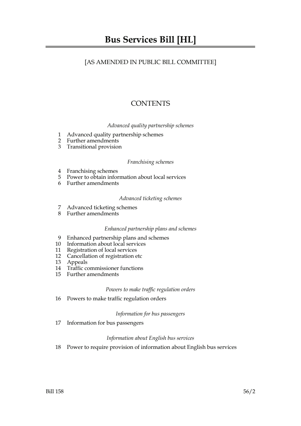 Bus Services Bill [as amended in Public Bill Committee]