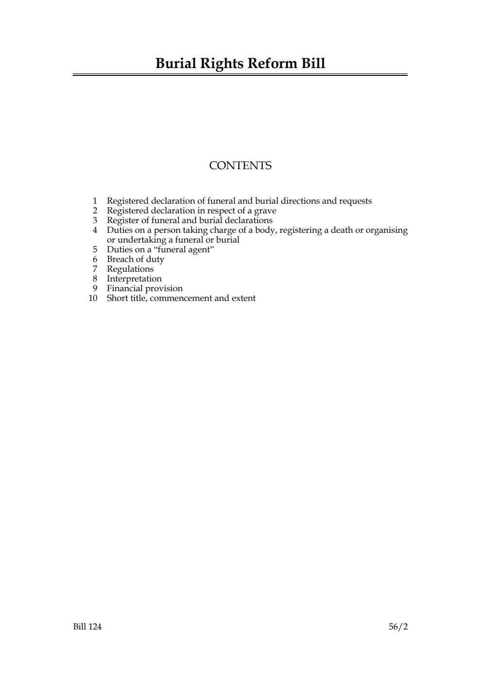 Burial Rights Reform Bill