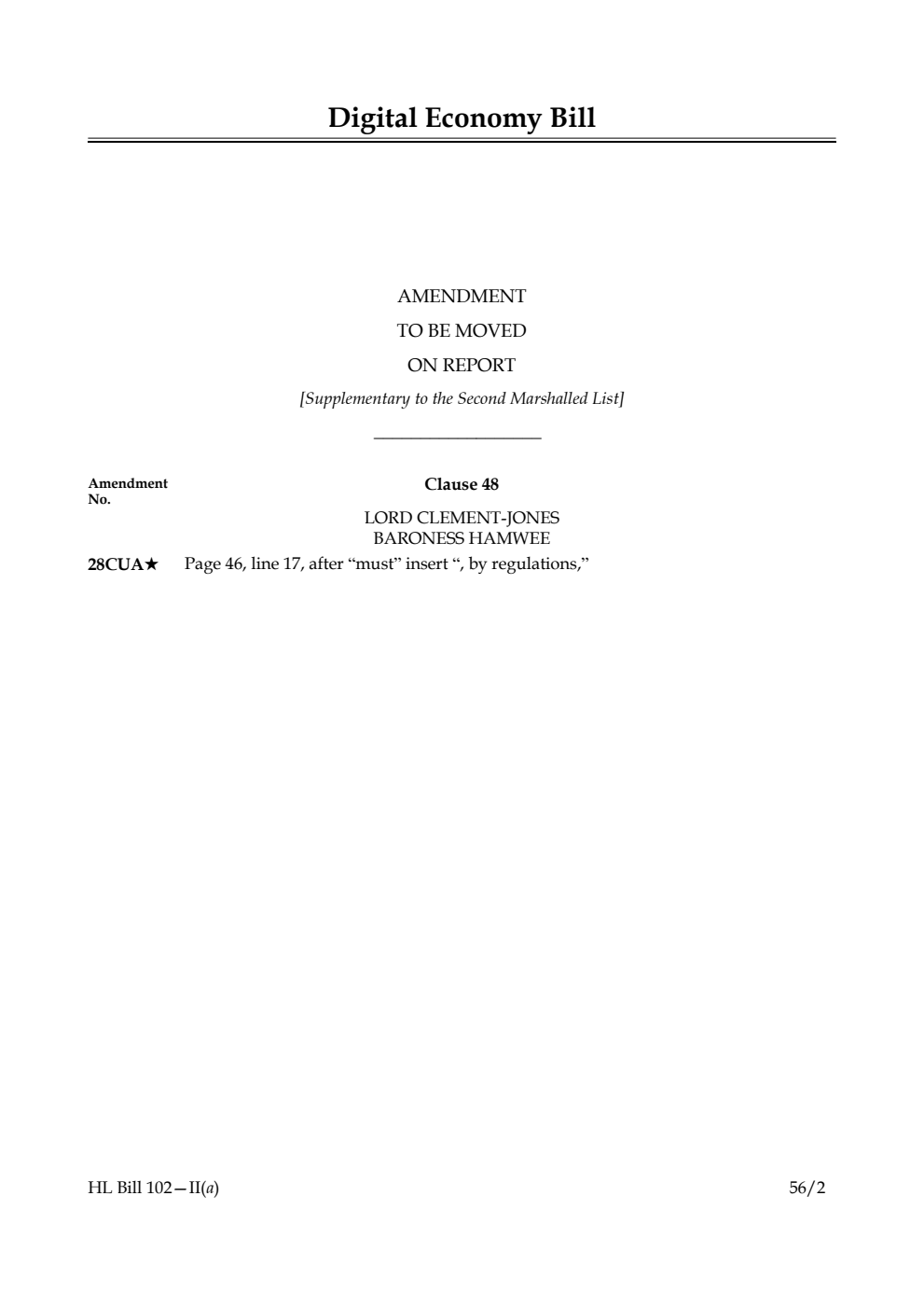 Digital Economy Bill Lords Amendments