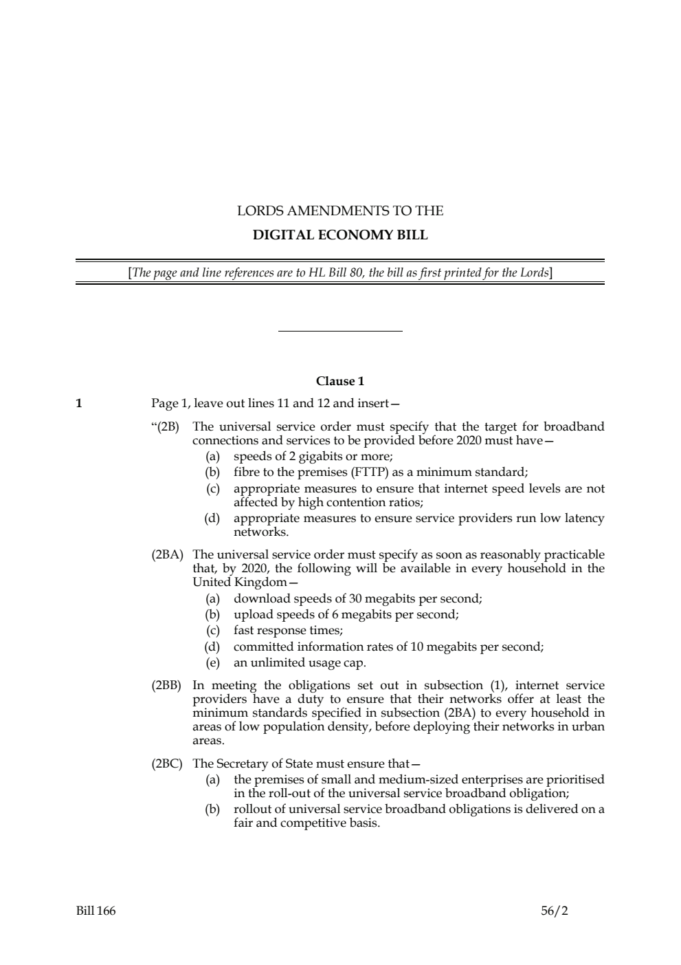 Lords Amendments to the Digital Economy Bill