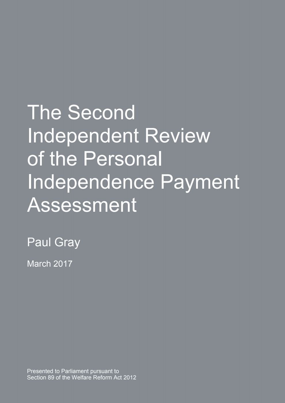 The Second Independent Review of the Personal Independence Payment Assessment