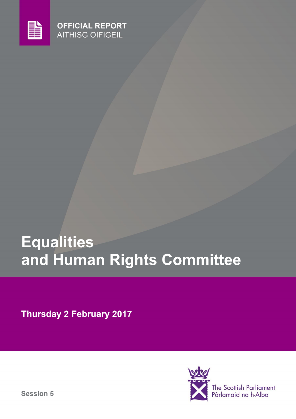 Equalities and Human Rights Committee 4th Meeting 2017, 2 February 2017 [Final]