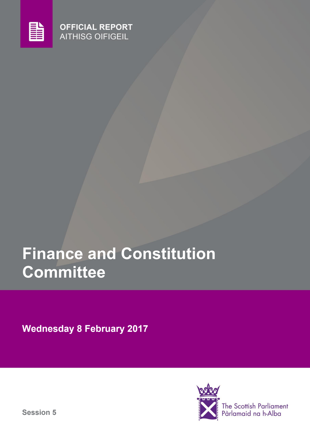 Finance and Constitution Committee 6th Meeting 2017, 8 February 2017 [Final]