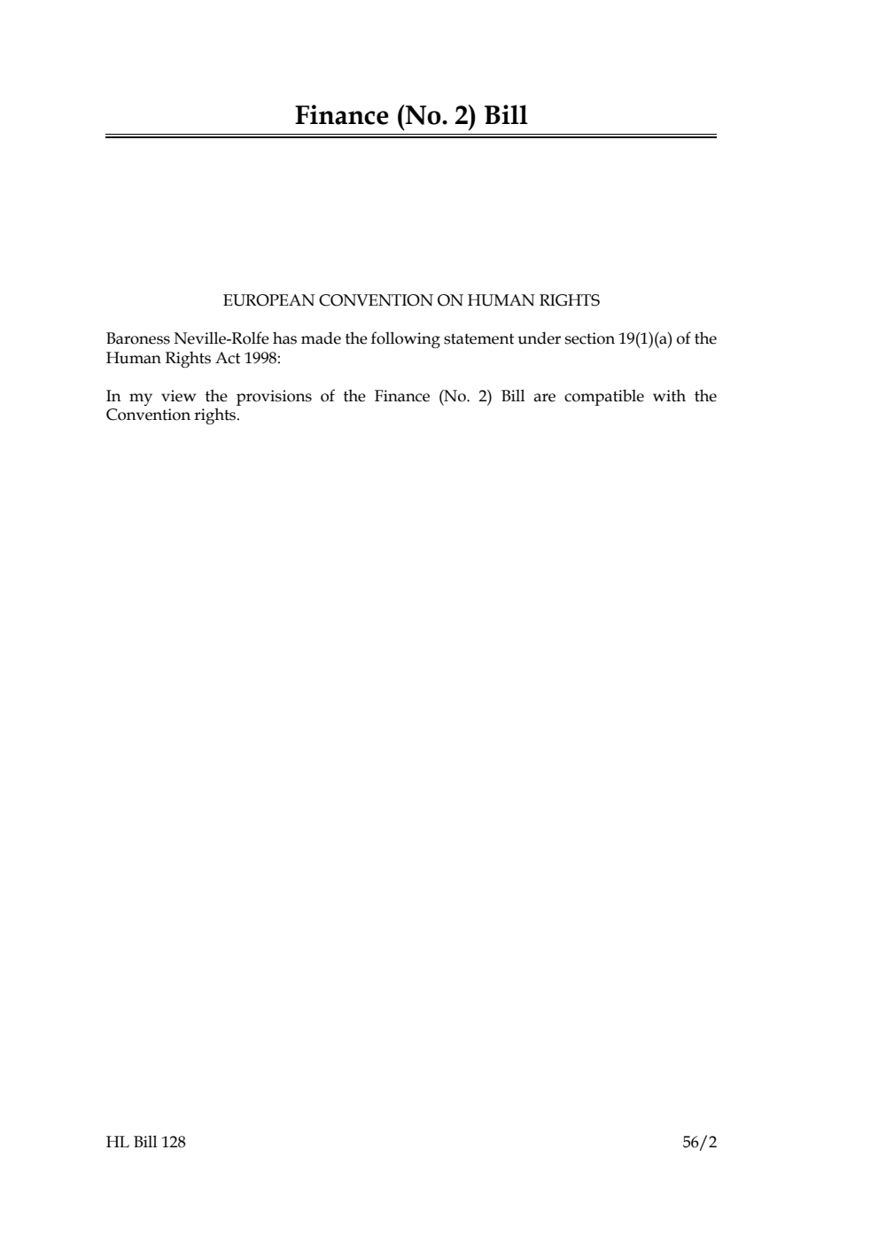 Finance (No. 2) Bill