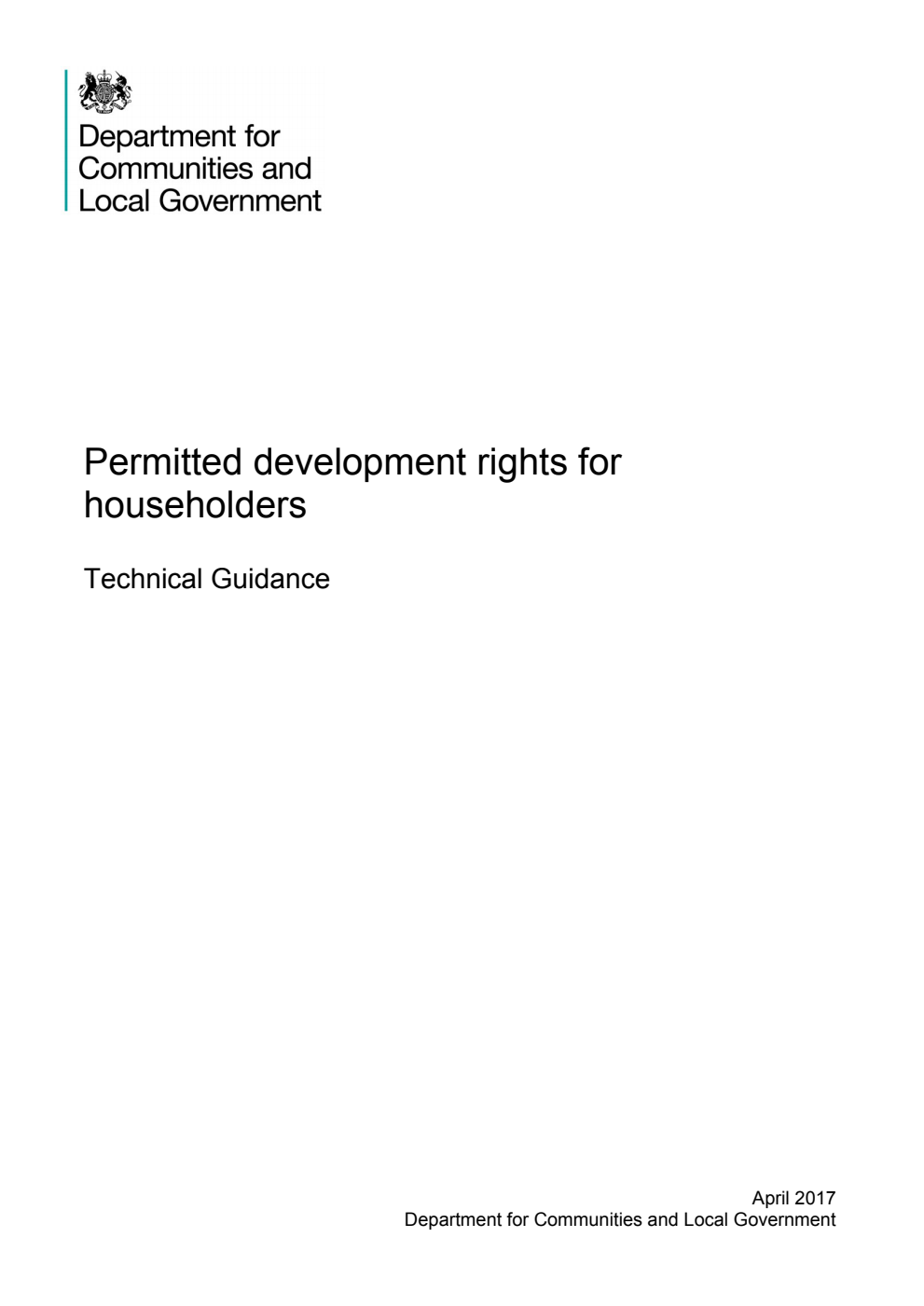Permitted development rights for householders : Technical Guidance