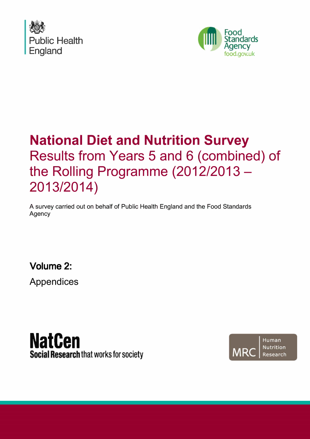 National Diet and Nutrition Survey. Results from Years 5 and 6 (combined) of the Rolling Programme (2012/2013 - 2013/2014)  Volume 2: Appendices (2 Volume set)