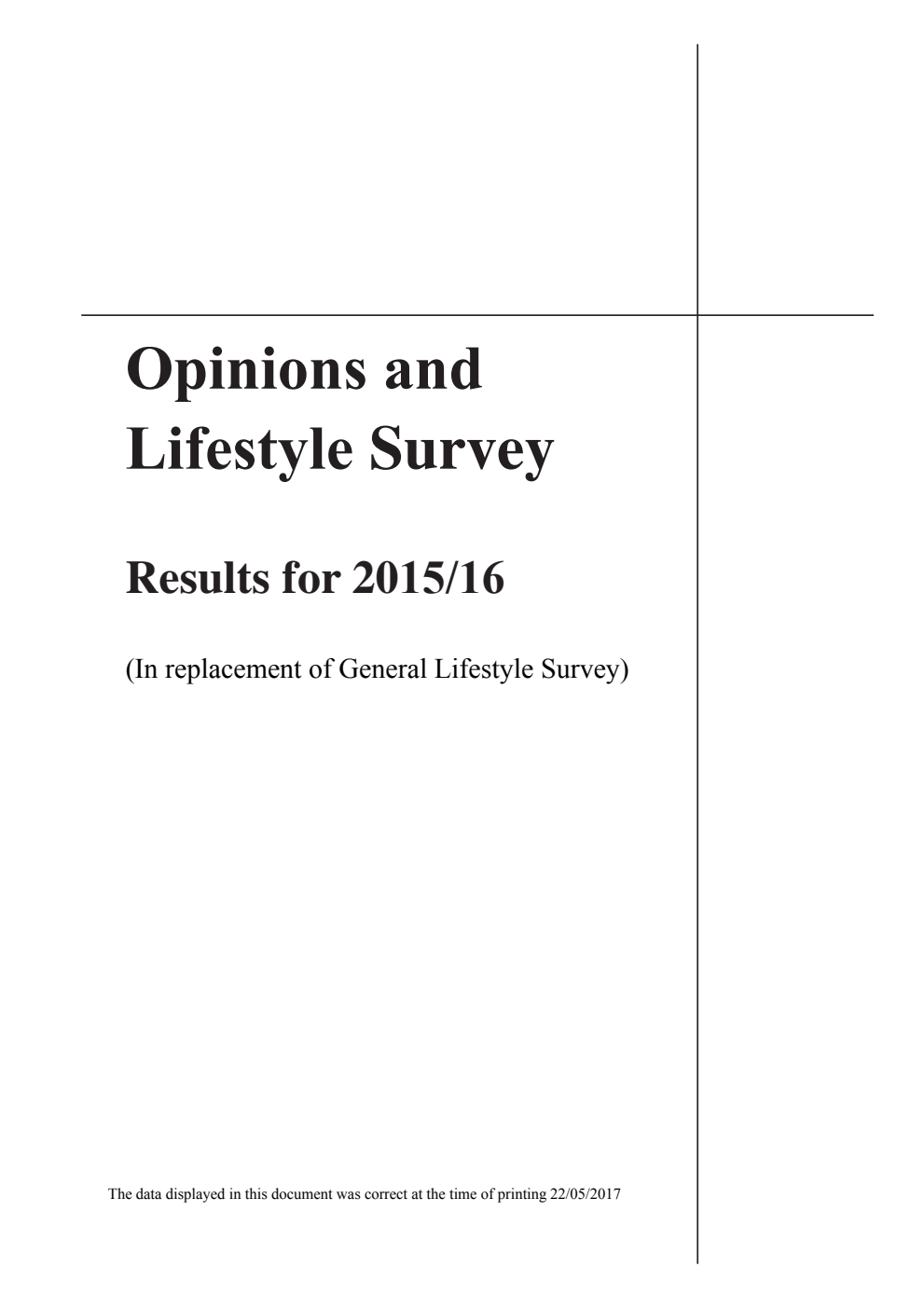 Opinions and Lifestyle Survey: Results for 2015/16 (In replacement of General Lifestyle Survey)