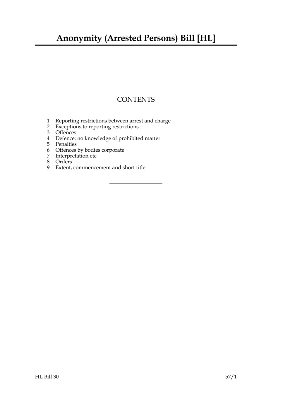 Anonymity (Arrested Persons) Bill