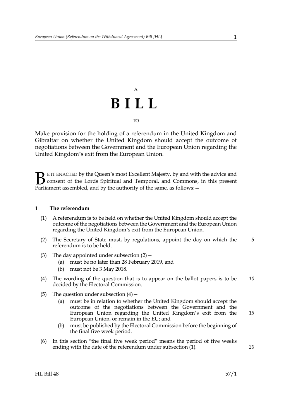 European Union (Referendum on the Withdrawal Agreement) Bill