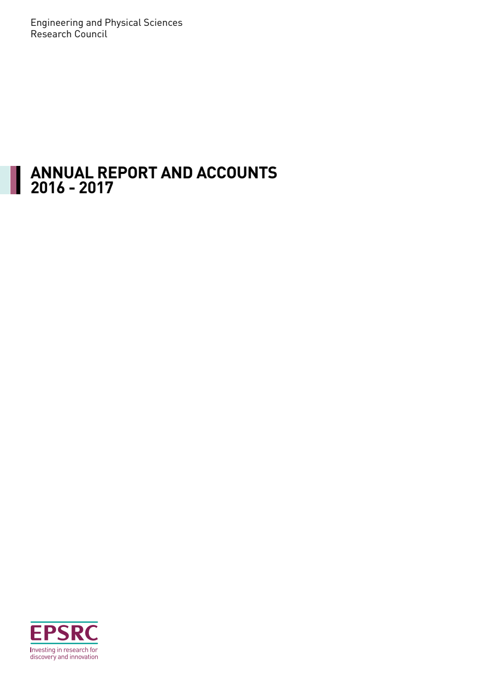 Engineering and Physical Sciences Research Council Annual Report and Accounts 2016-17