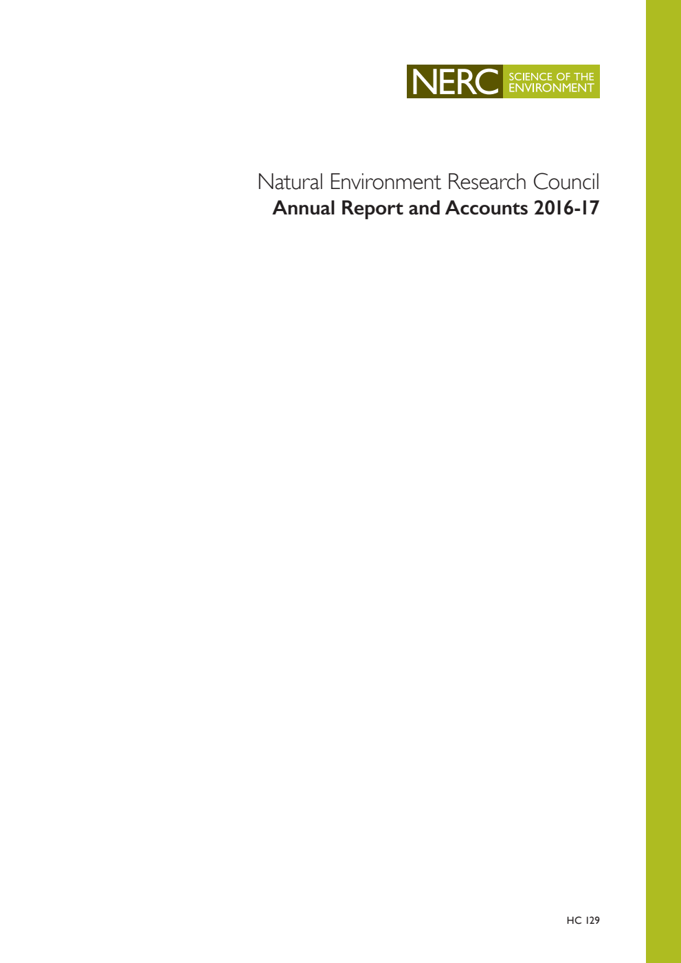 Natural Environment Research Council Annual Report and Accounts 2016-17