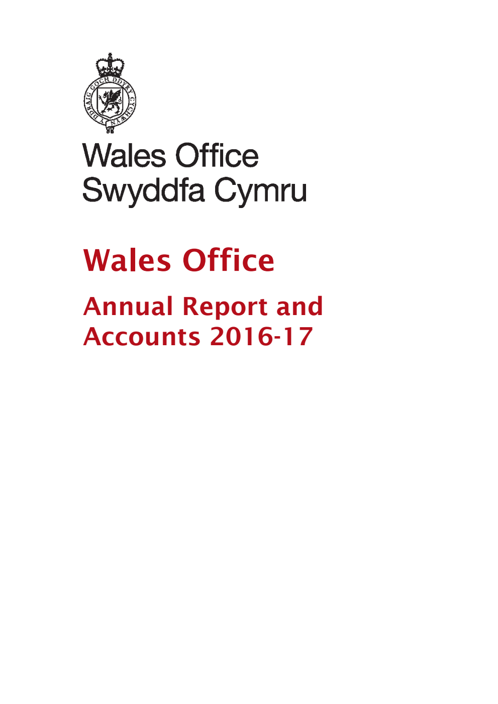 Wales Office Annual Report and Accounts 2016-17