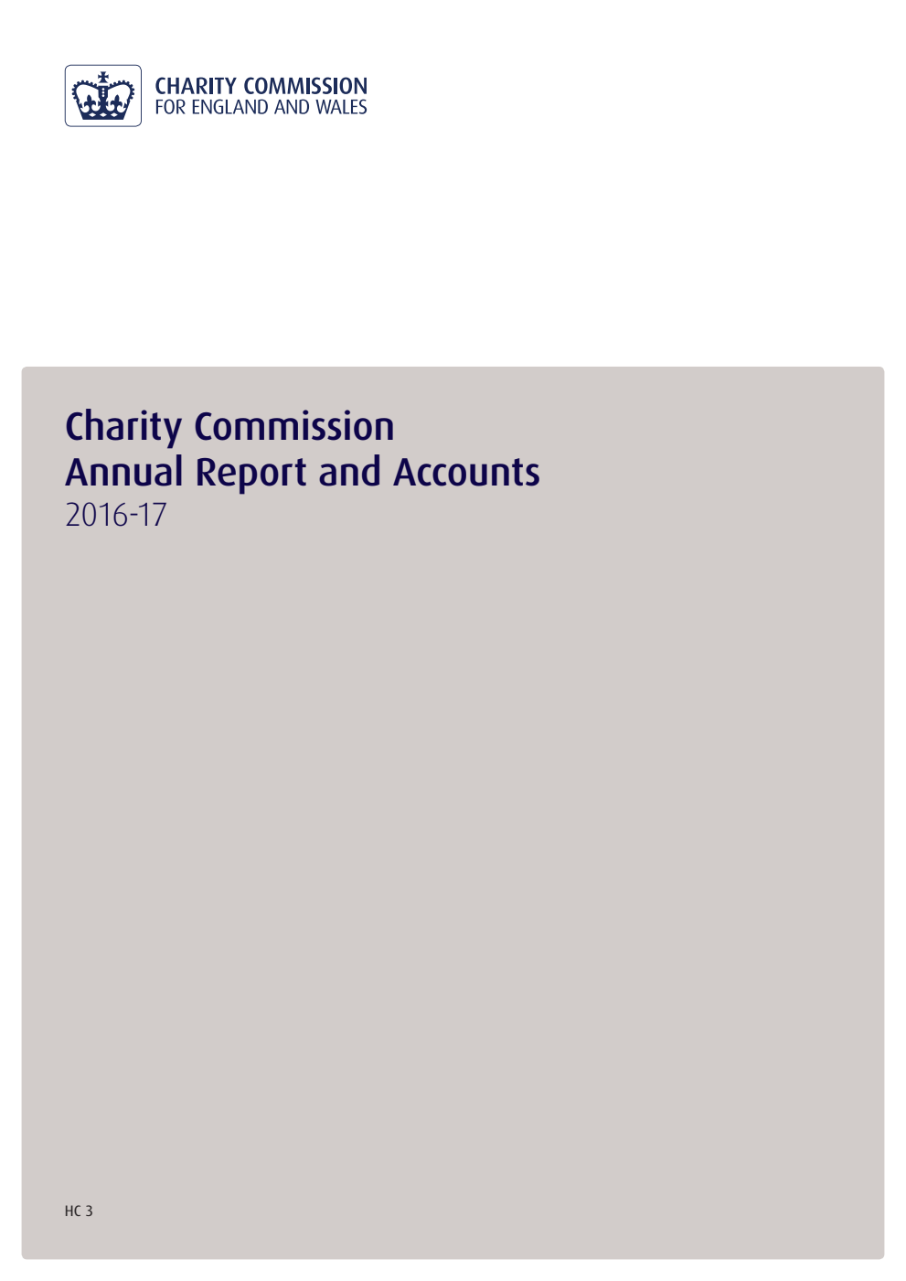 Charity Commission Annual Report and Accounts 2016-17 (For the year ended 31 March 2017)