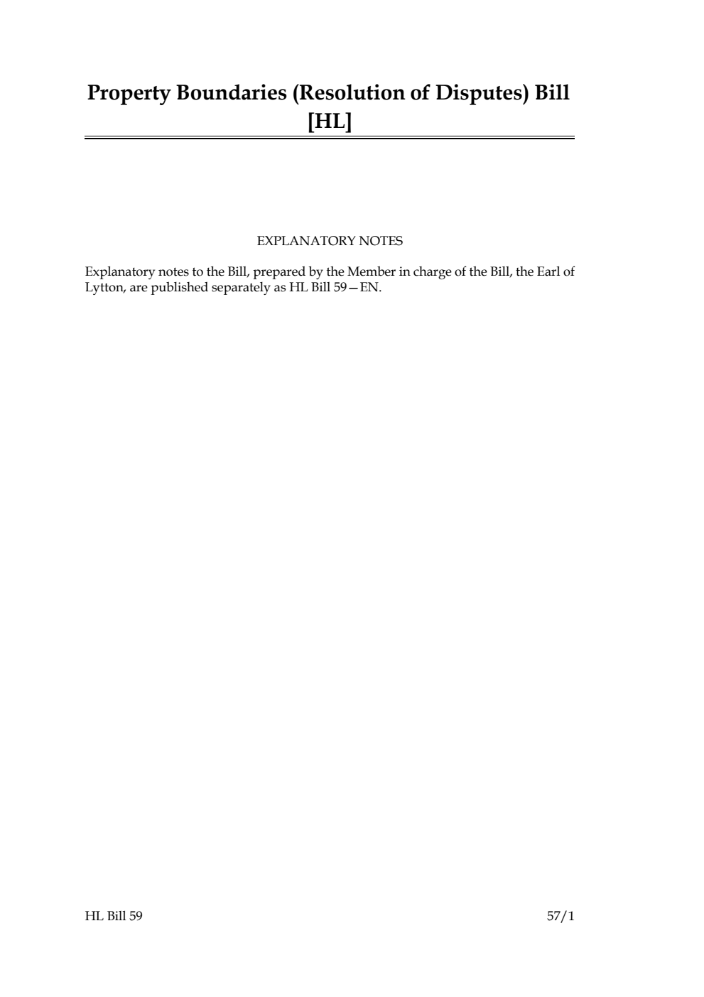 Property Boundaries (Resolution of Disputes) Bill