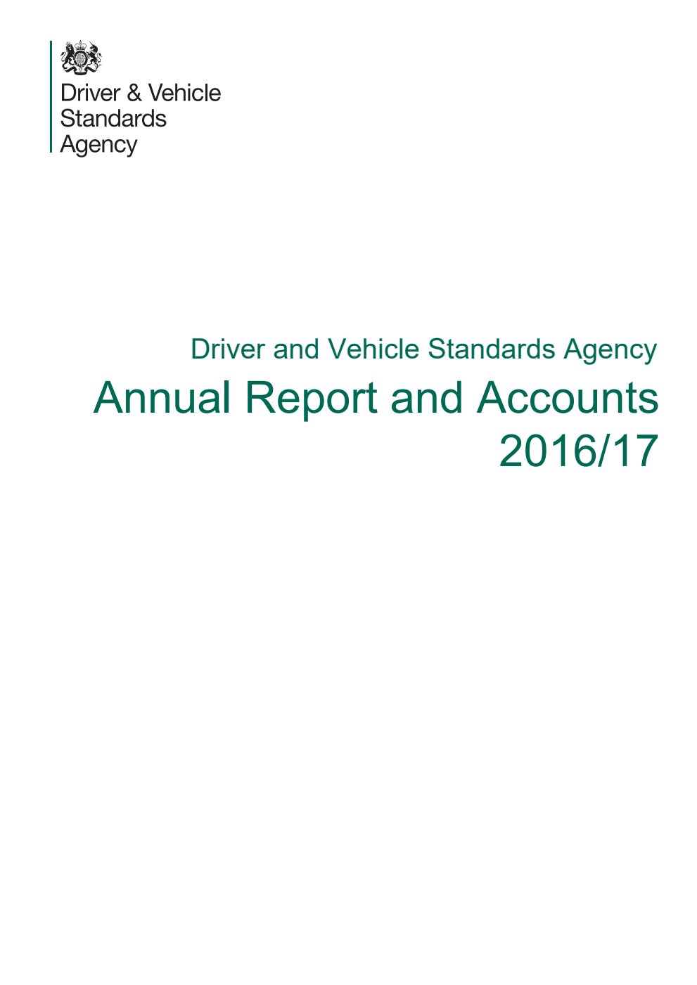 Driver and Vehicle Standards Agency Annual Report and Accounts 2016/17