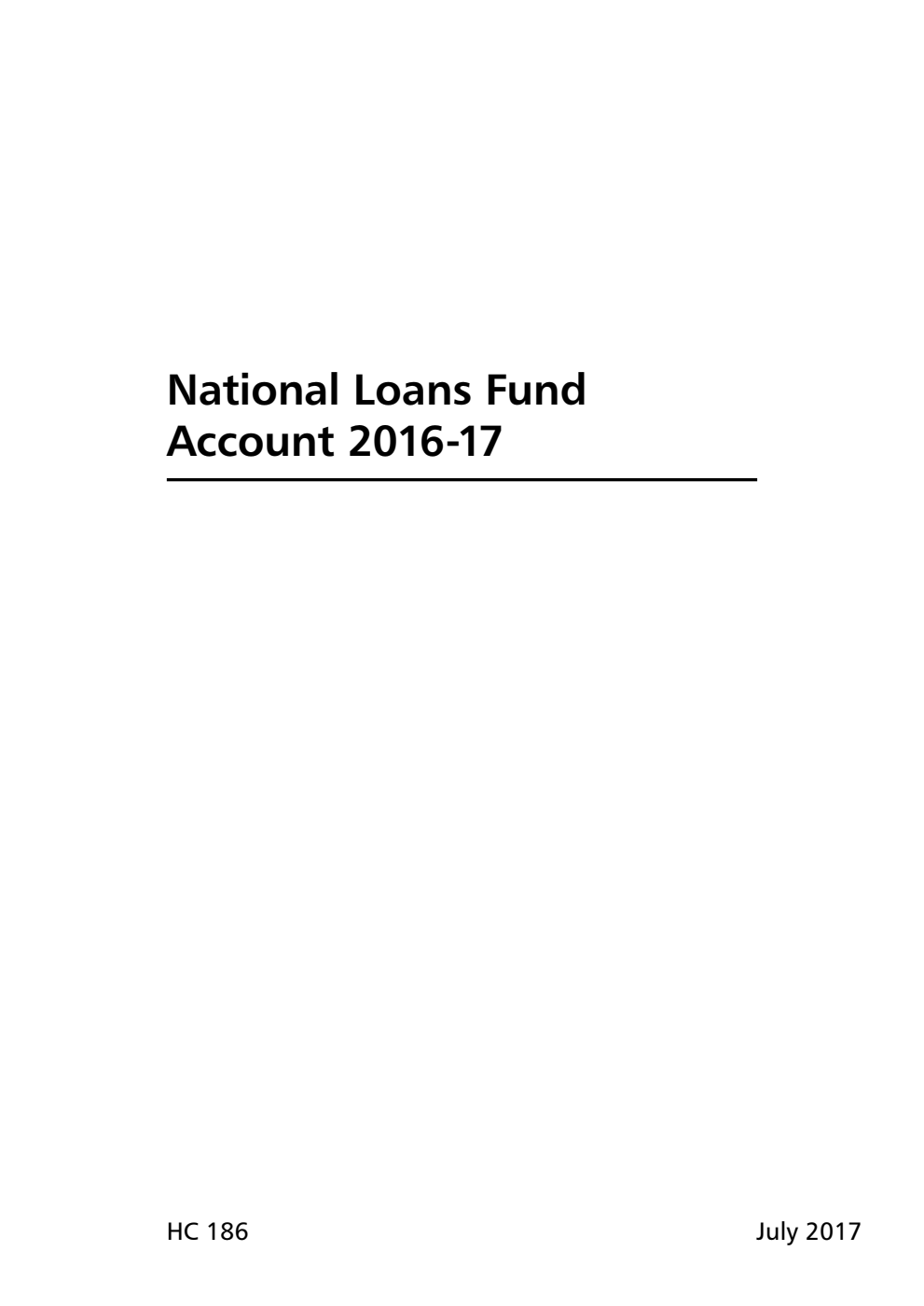 National Loans Fund Account 2016-17