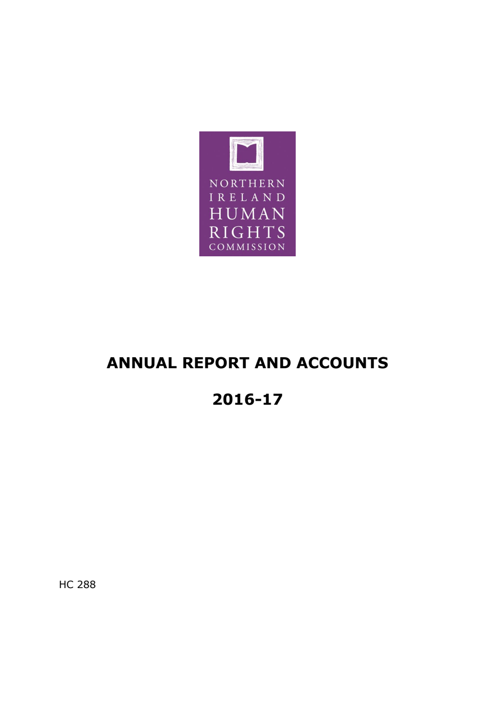 Northern Ireland Human Rights Commission Annual Report and Accounts 2016-17