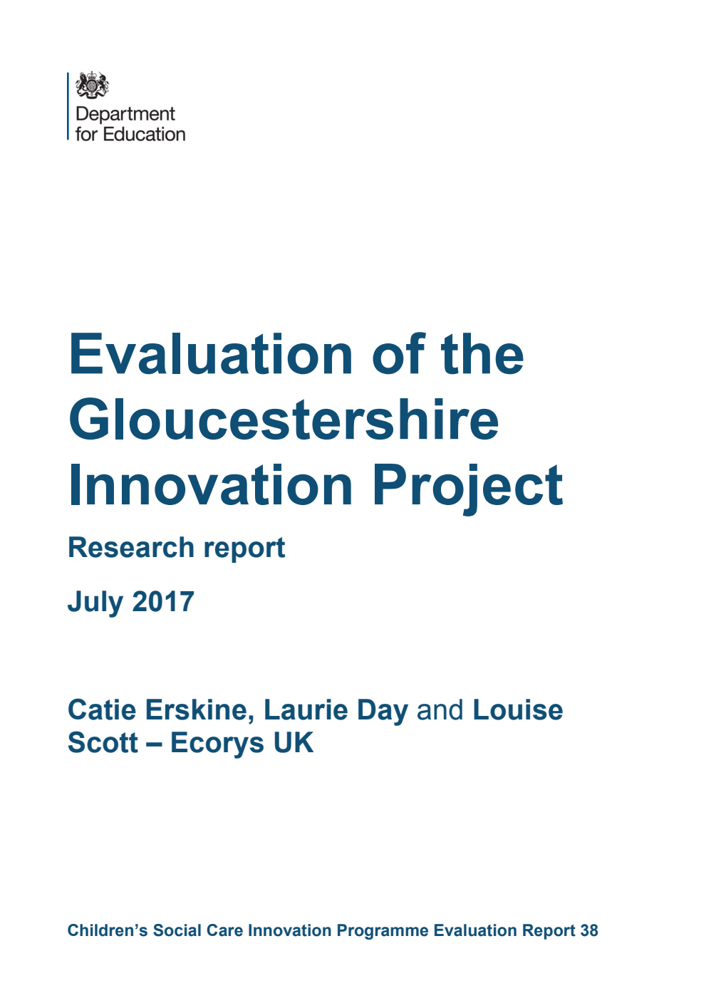 DFE-RR585 Evaluation of the Gloucestershire Innovation Project