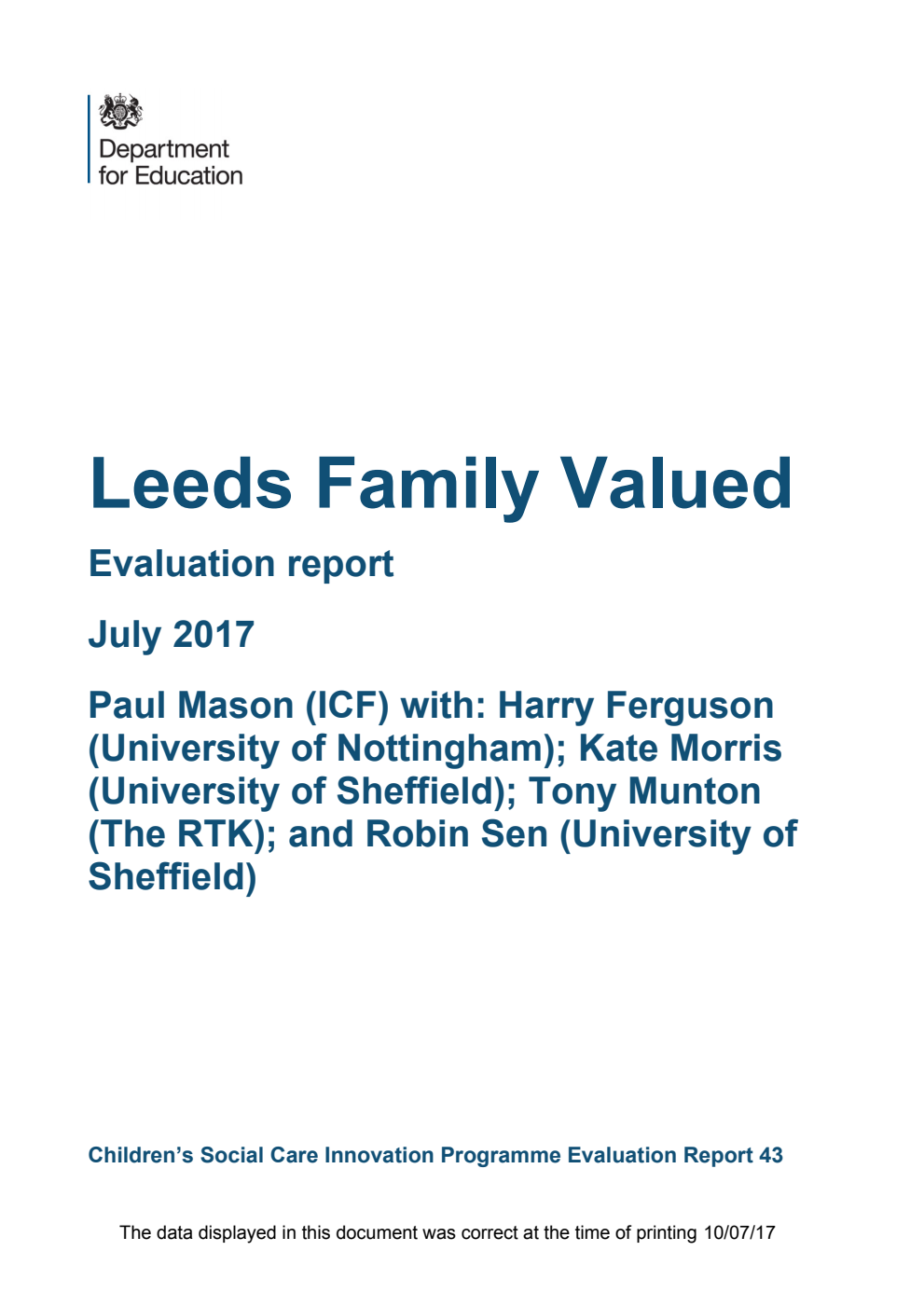 DFE-RR567 Leeds Family Valued