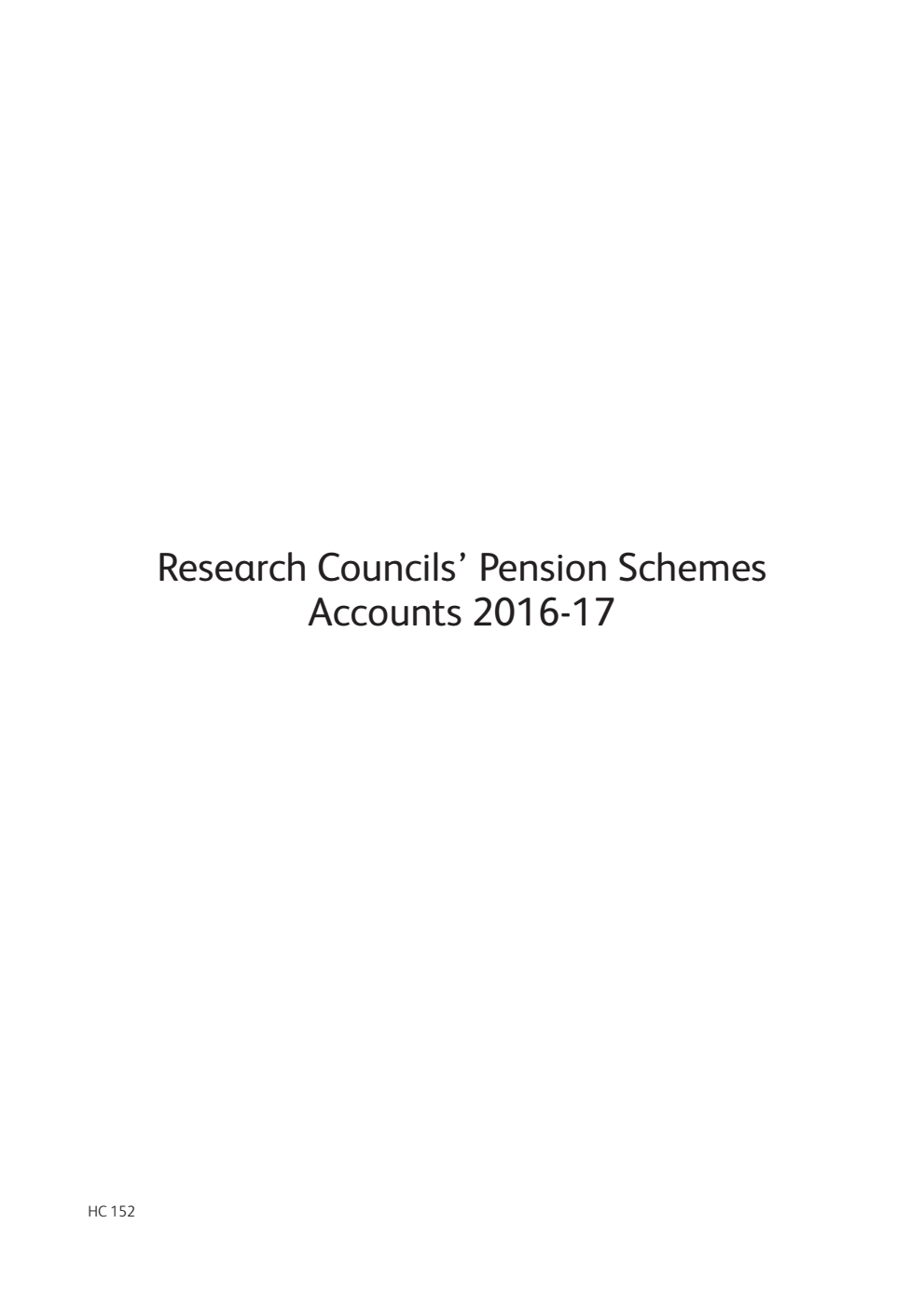 Research Councils' Pension Schemes Accounts 2016-17