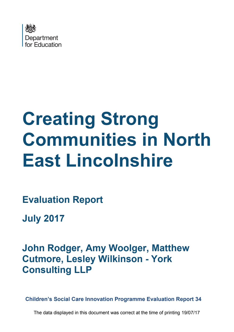 DFE-RR590 Creating Strong Communities in North East Lincolnshire