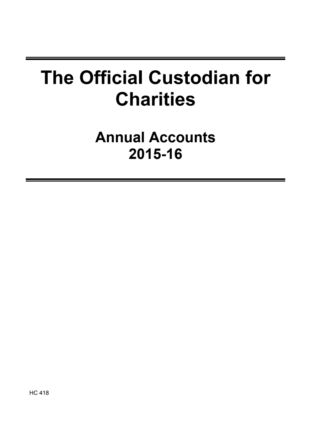 The Official Custodian for Charities Annual Accounts 2015-16