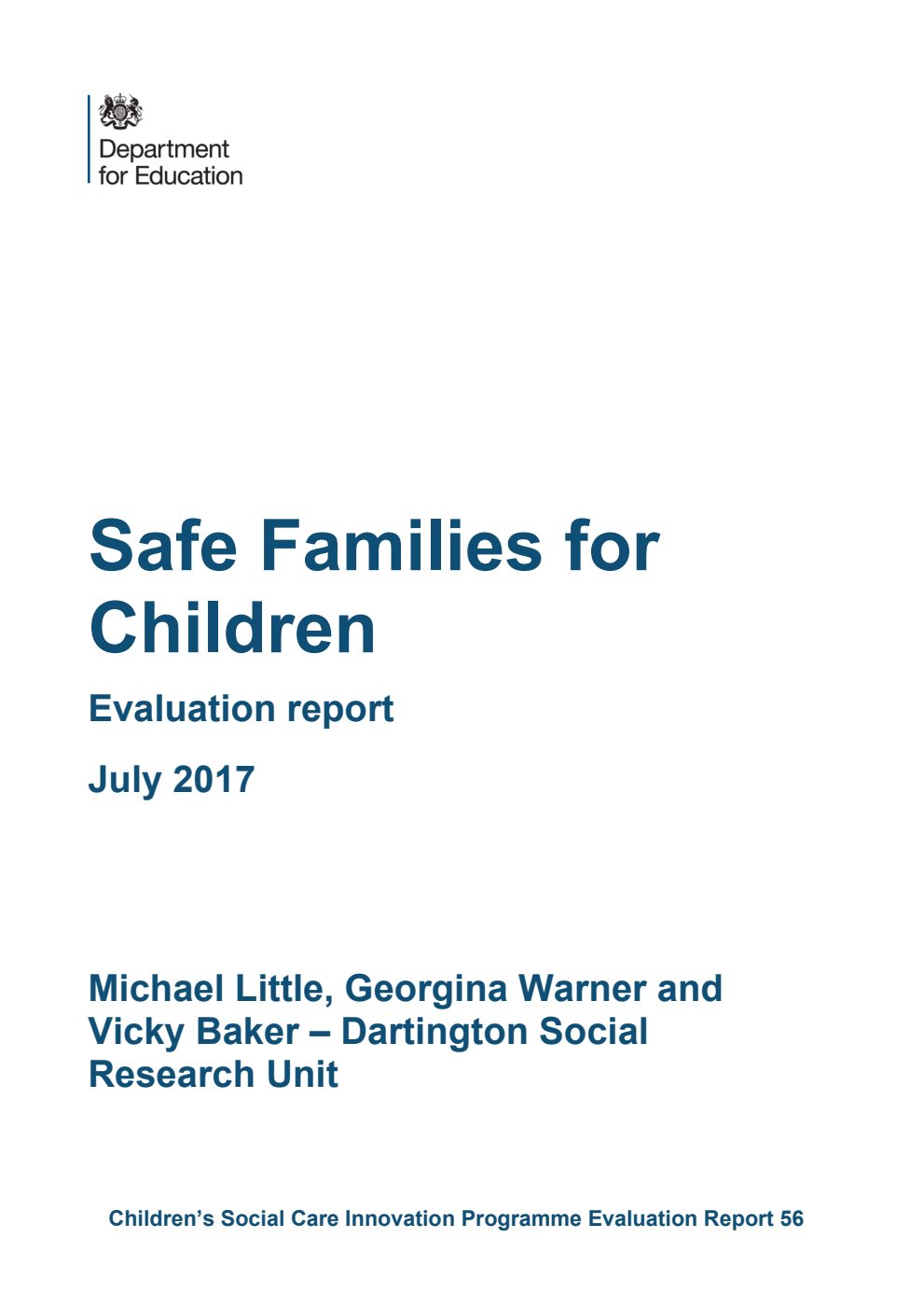 DFE-RR598 Safe Families for Children
