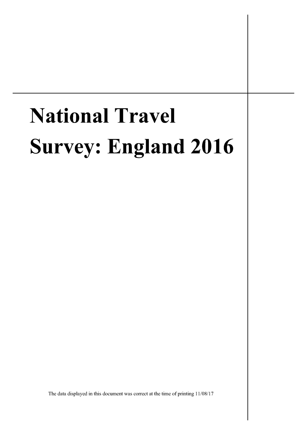 National Travel Survey: England 2016