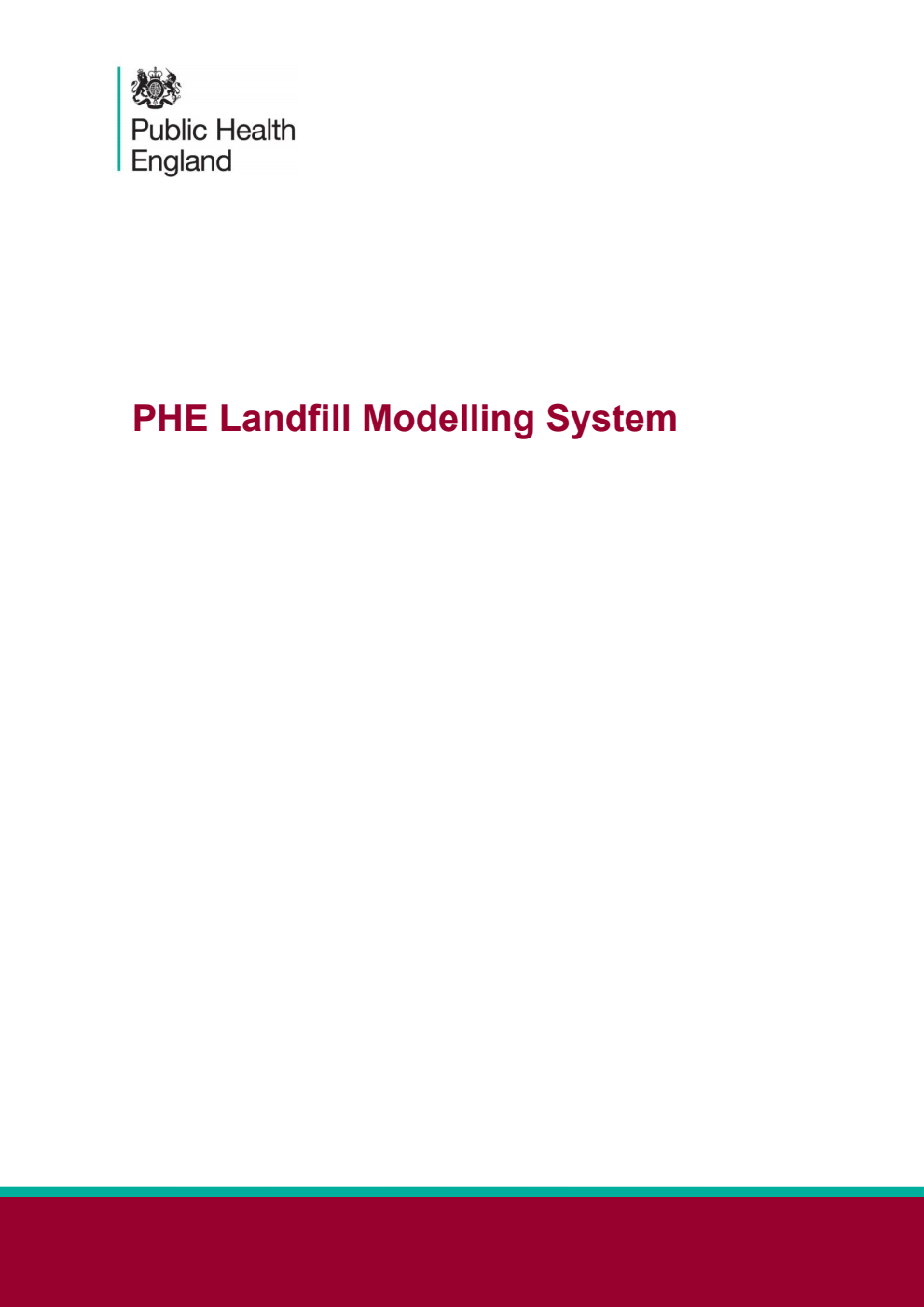 PHE-CRCE-007 PHE Landfill Modelling System