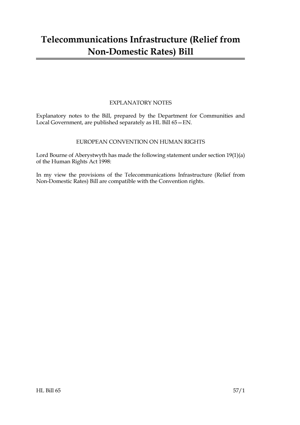 Telecommunications Infrastructure (Relief from Non-Domestic Rates) Bill