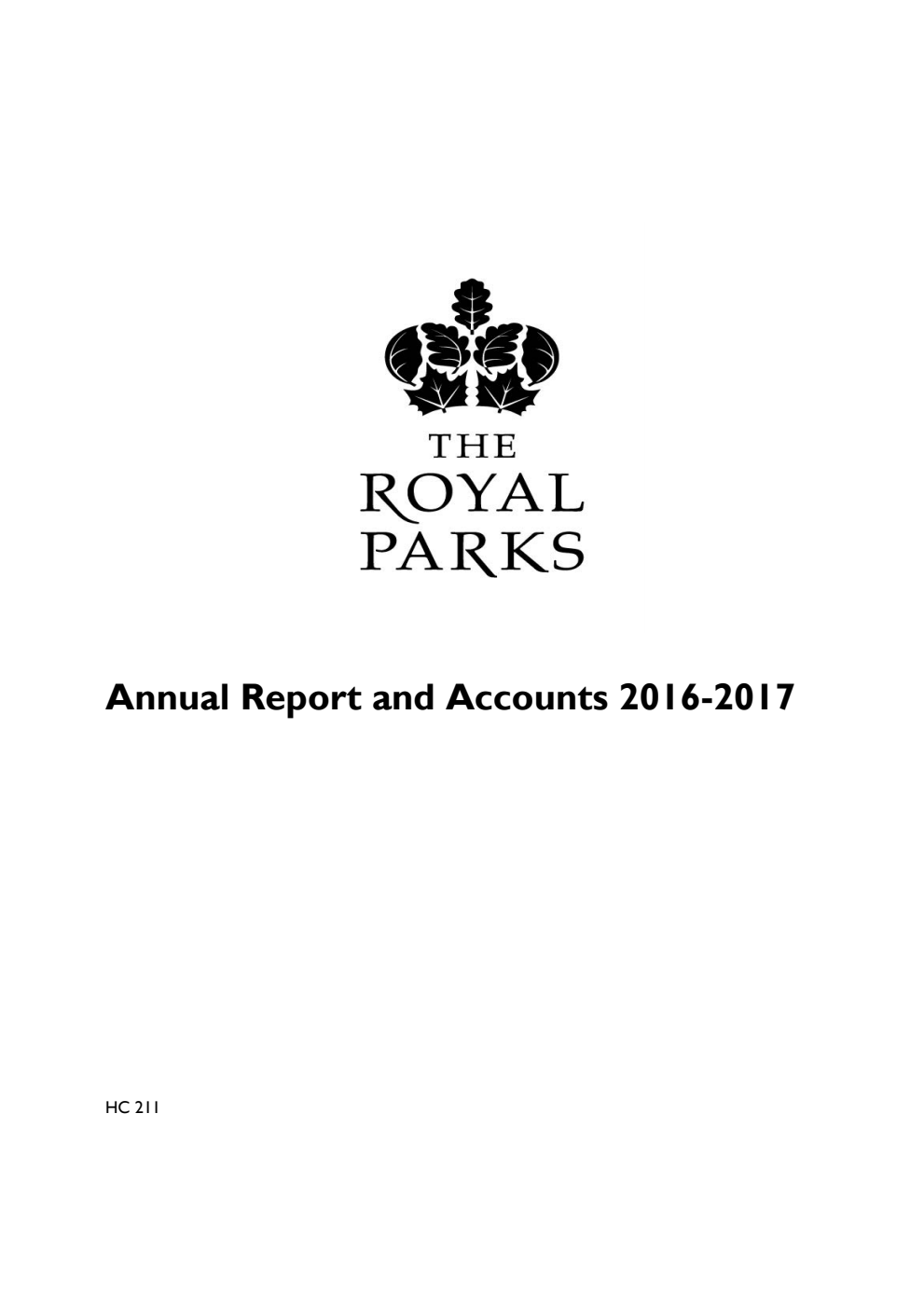 The Royal Parks Annual Report and Accounts 2016-2017