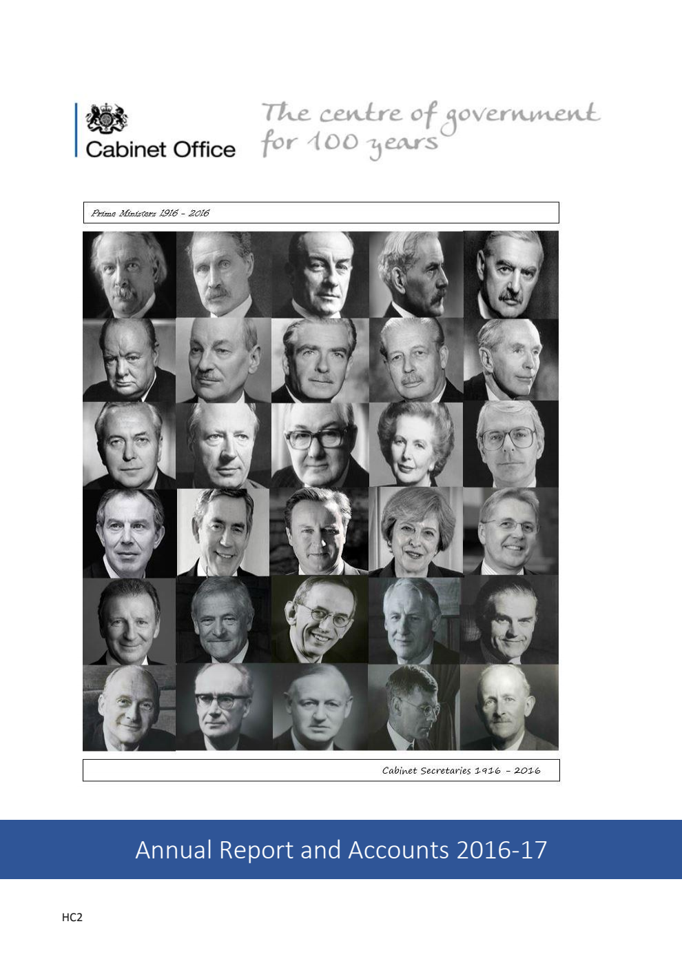 Cabinet Office Annual Report and Accounts 2016-17 (for the Year Ended 31 March 2017)