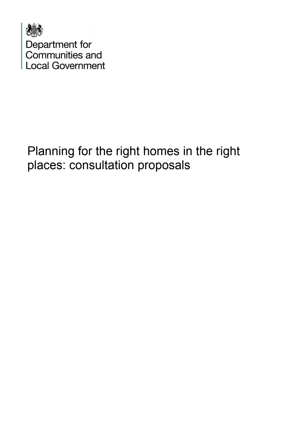 Planning for the right homes in the right places: consultation proposals