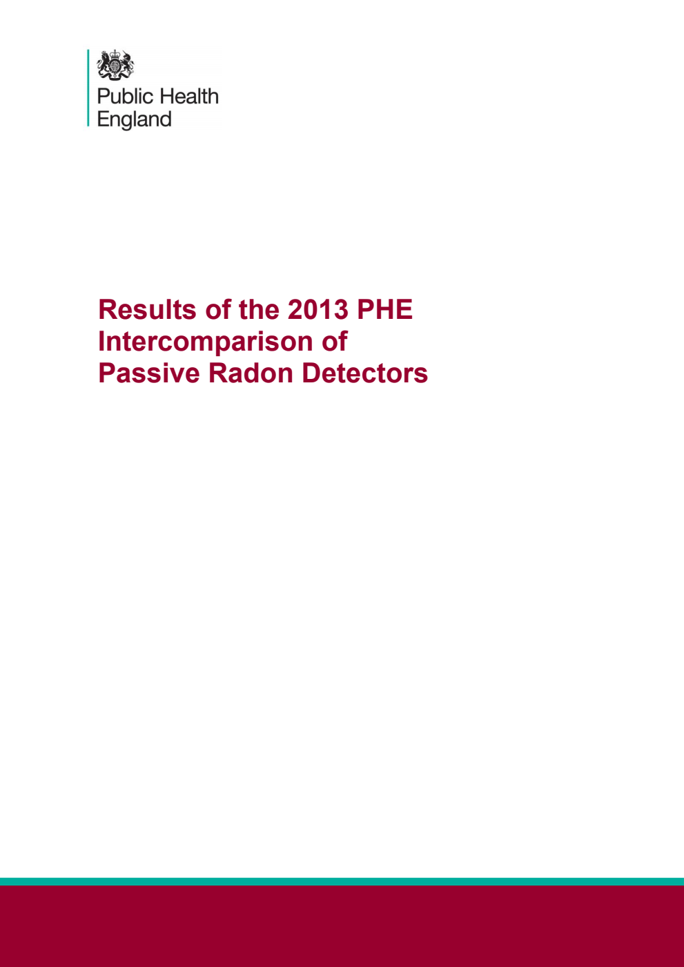 PHE-CRCE-011 Results of the 2013 PHE Intercomparison of Passive Radon Detectors