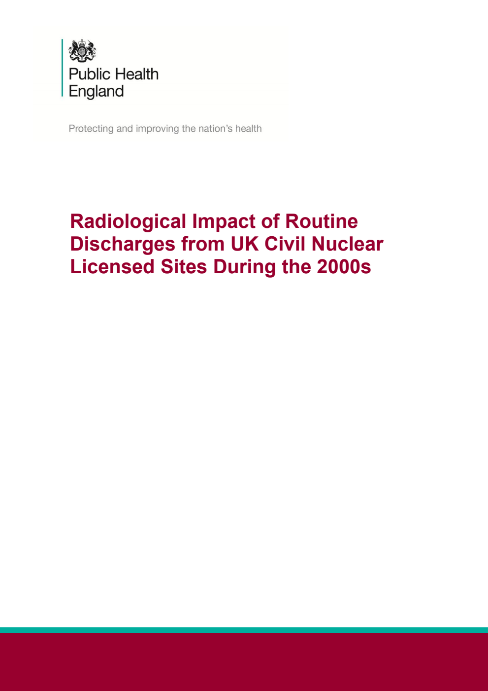 PHE-CRCE-015 Radiological Impact of Routine Discharges from UK Civil Nuclear Licensed Sites During the 2000s