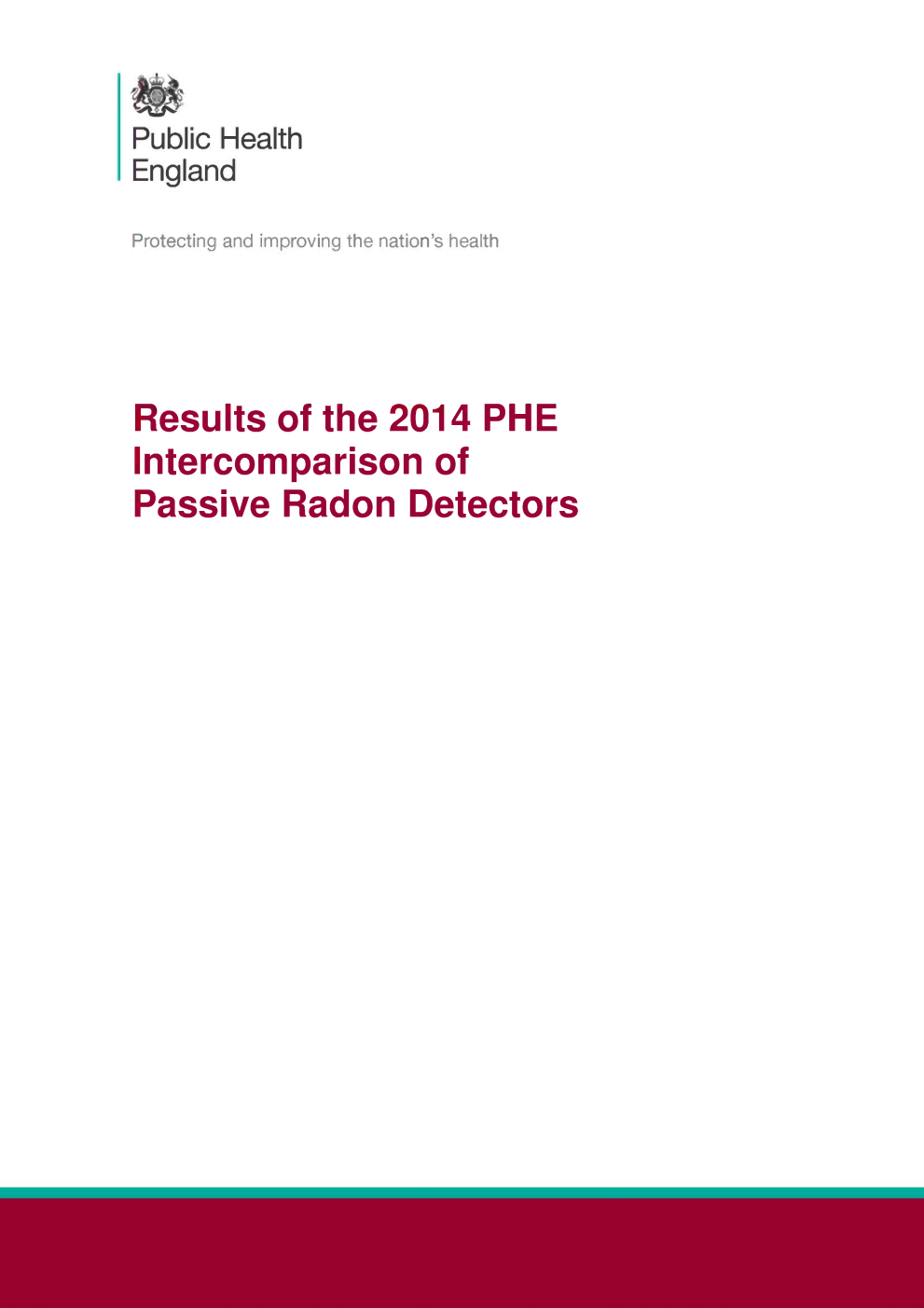 PHE-CRCE-022 Results of the 2014 PHE Intercomparison of Passive Radon Detectors