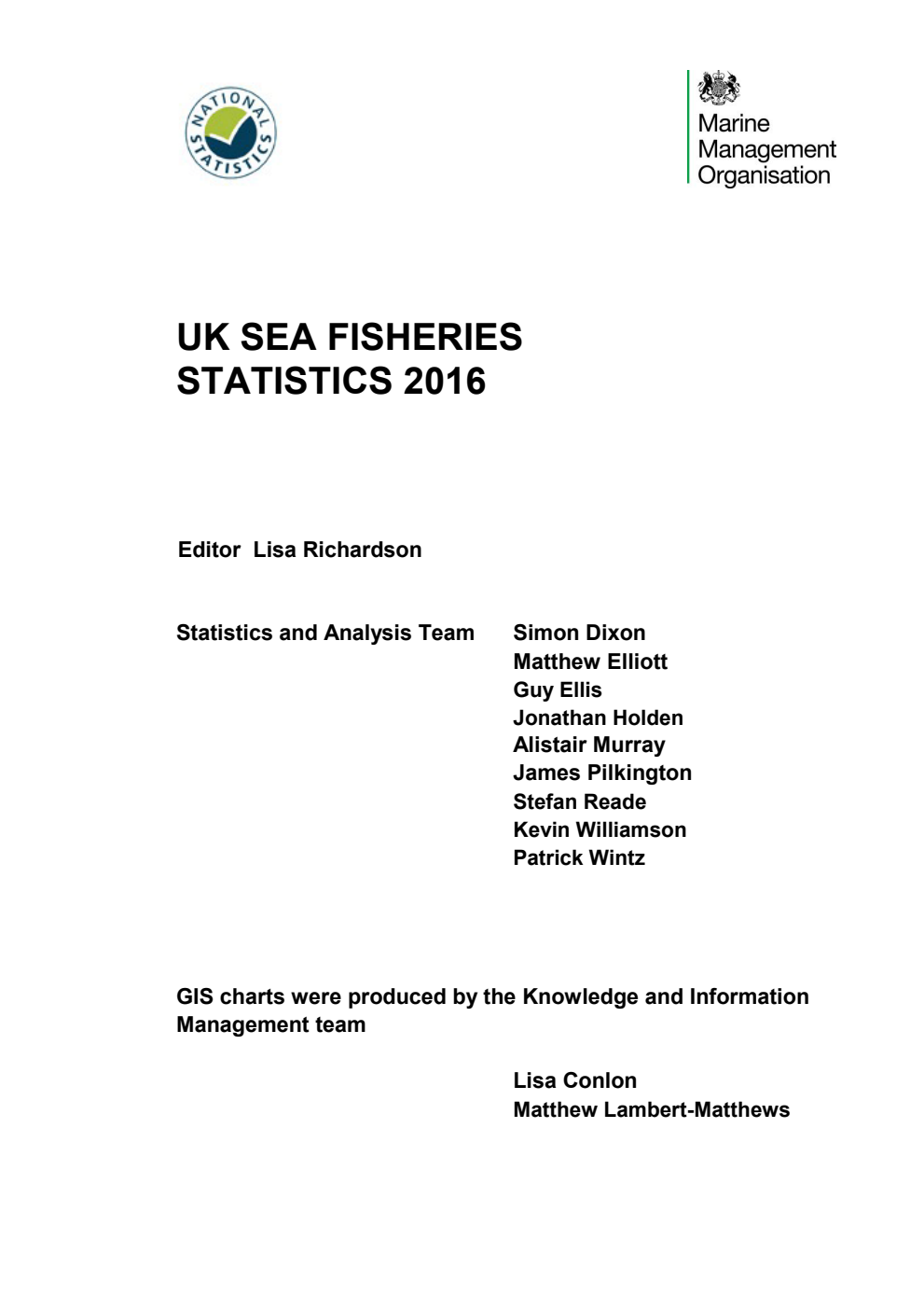 UK Sea Fisheries Statistics 2016