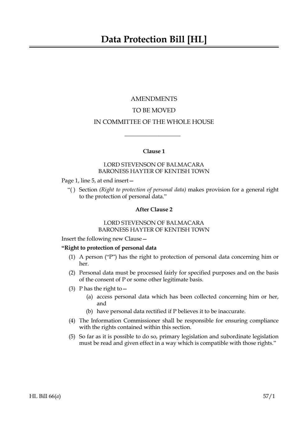 Data Protection Bill Lords Amendments