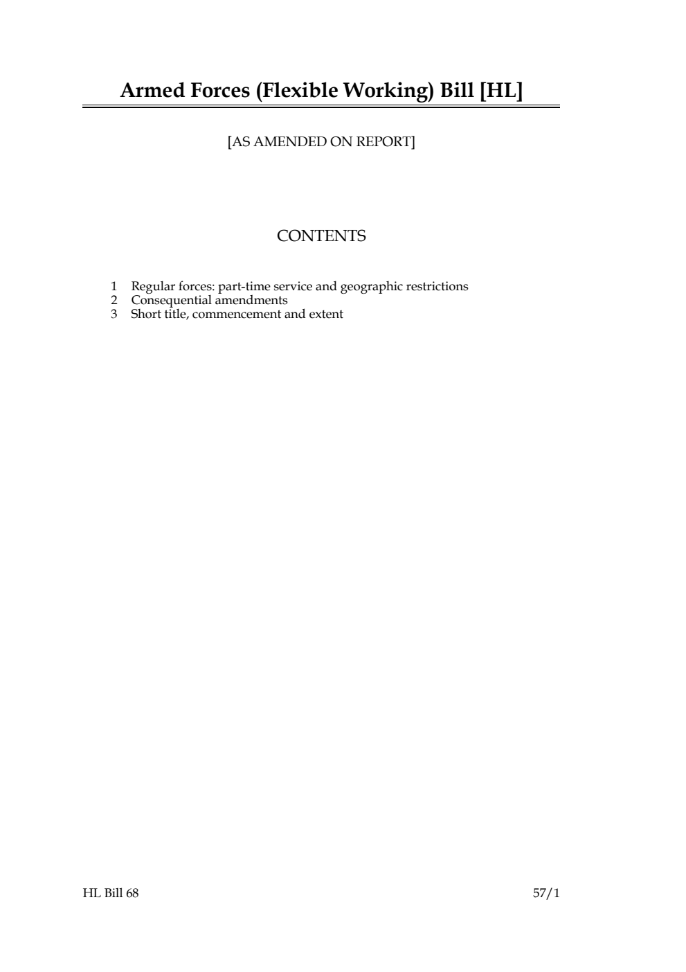 Armed Forces (Flexible Working) Bill