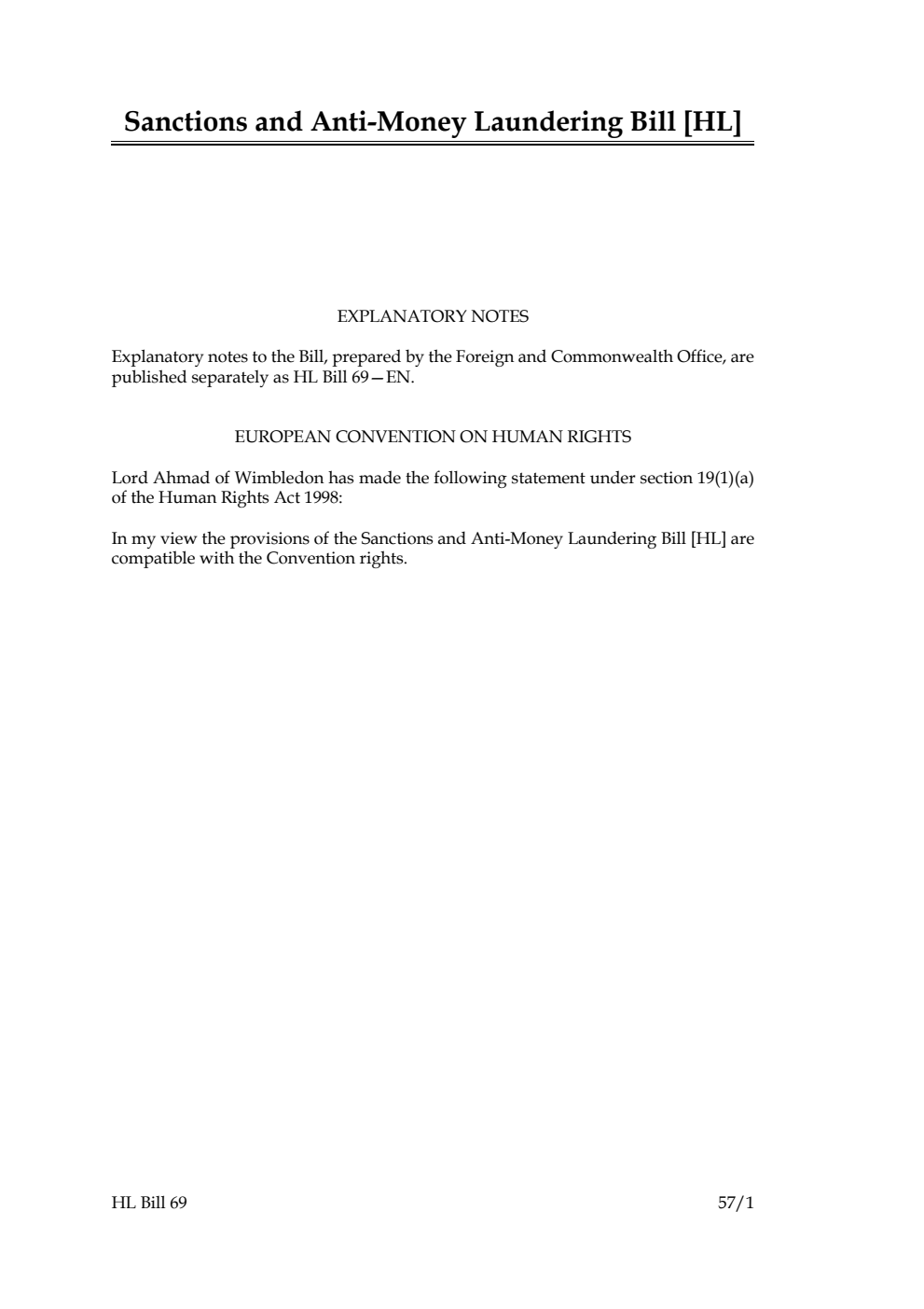 Sanctions and Anti-Money Laundering Bill