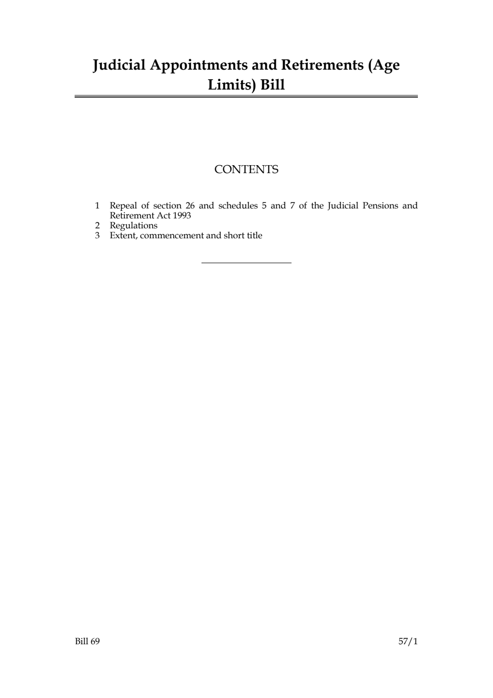 Judicial Appointments and Retirements (Age Limits) Bill