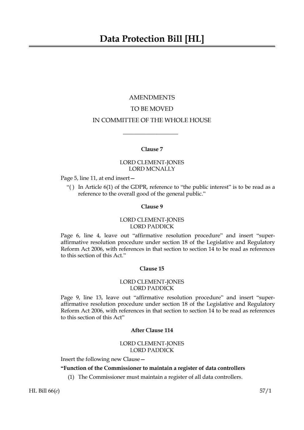 Data Protection Bill Lords Amendments