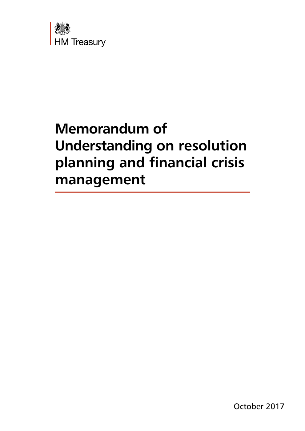Memorandum of Understanding on resolution planning and financial crisis management